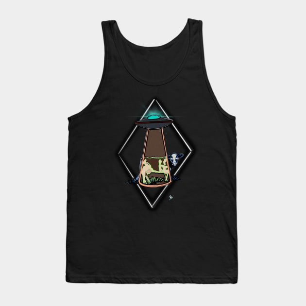 Bovine Abduction Tank Top by Daltonbanisterart